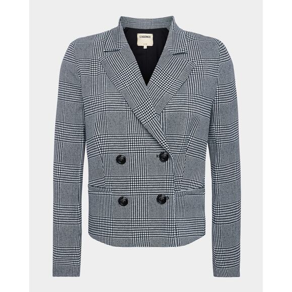 L'AGENCE Atmore Houndstooth Double Breasted Blazer - Picture 5 of 9